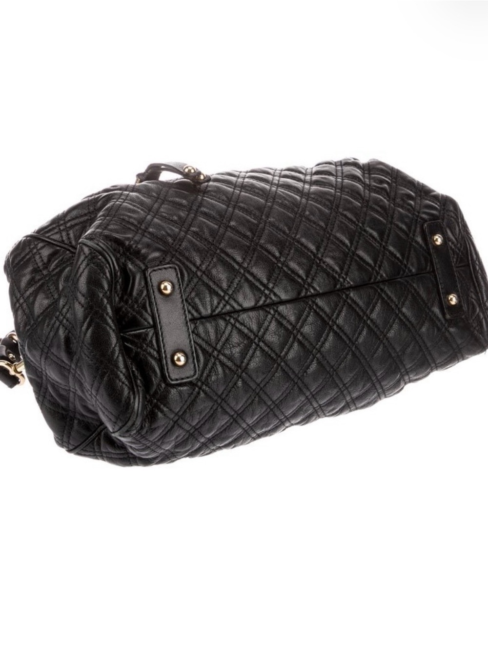 Marc Jacobs Stam Quilted Black Top Handle Bag with Gold Chain - Picture 4 of 6